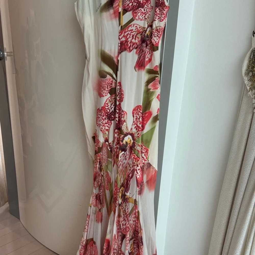 Roberto Cavalli Gorgeous Orchid Floral Sleeveless Gown NEW - Picture 13 of 15